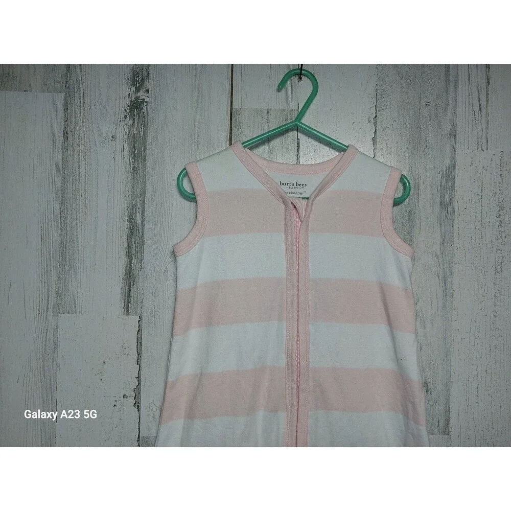 Burt’s Bees Baby Beekeeper Wearable Blanket Sleepsack Size Small White & Pink